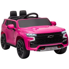 Aosom Pink Chevrolet TAHOE 12V Kids Ride-On, Electric Car with Remote Control for Toddlers 3-6