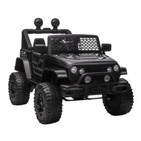 Aosom Electric Off-Road Truck 12V Kids Ride On Car with Parent Remote Control MP3 Music Adjustable Speed Black