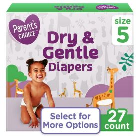 Dry & Gentle Disposable Diapers for Toddlers, Size 5, 27 Count