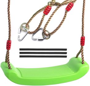 Swing seat Green for Kids and Adults with Length Control Hinge 220lb 100kg Load Ninja Slackline Ready Triangle carabiners Included Playground Swi