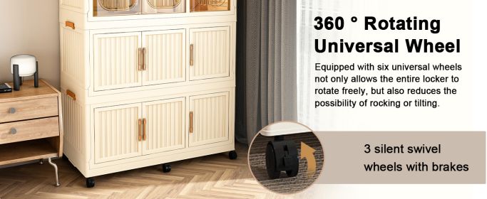 Portable Wardrobe Closet Storage Organizer for Clothes,Clothes Dresser,9 Magnetic Doors-9 Cubes & 1 Hanging Rod,6 pcs hangers