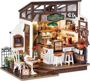 ROBOTIME Rolife No.17 Cafe Miniature House Kit DG162 3D Wooden Building Toys For Gifts DG162 (Option: DG162)