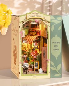 Rolife Floral Corner DIY Book Nook Shelf Insert Kit 3D Wooden Dollhouse For Gift TGB09 (size: TGB09)