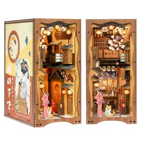 CuteBee Handmade Craft Japanese Theme Sakura Theme Diy Book Nook With Light Night Light Model Dollhouse (Option: YS06A AMZ01)