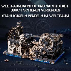 ROBOTIME Marble Run Link Pack For Marble Night City LGA01 & Marble Spaceport LGC01, 3D Wooden Puzzles Adults Model Kits To Build Gifts For Boys L (Option: LG01)