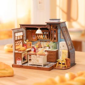 Rolife Mini Dollhouse Kit - DIY 3D Puzzle Baking Kitchen & Book Nook, Creative Craft For Adults Teens, Miniature Model Building, Unique Gift For (Option: DG172)