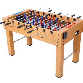 54-Inch Hurricane Foosball Table For Family Game Rooms With Light Cherry Finish, Analog Scoring And Free Accessories (Color: brown)