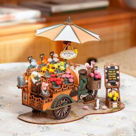 ROBOTIME Model Kits For Adults To Build Blossom Cart, 3D Wooden Puzzles Home Decor Craft Gifts For Adults Women Girls Boys TGS03 (Option: TGS03)