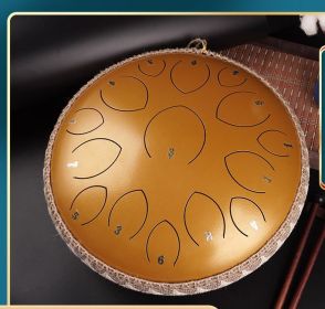 14-inch 15-tone Kongling Drum Guofeng Lotus Drum Steel Tongue Drum Percussion Instrument (Color: Red gold)