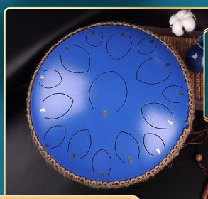 14-inch 15-tone Kongling Drum Guofeng Lotus Drum Steel Tongue Drum Percussion Instrument (Color: dark blue)