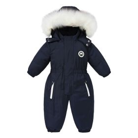 Baby Winter Snowsuit Toddler Jacket Clothes For Boy Infant Jumpsuit (Color: Blue, size: 110cm)