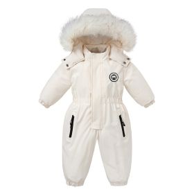 Baby Winter Snowsuit Toddler Jacket Clothes For Boy Infant Jumpsuit (Color: White, size: 100cm)