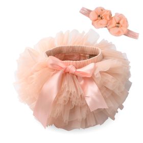 Toddle Tutu Skirt for Baby Girl with Diaper Cover, Soft Baby Tutu Dress 0-6months with Flower Headband (Color: Yellow, size: S)