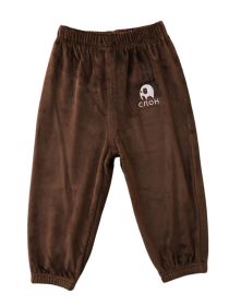 Cotton pants Autumn and winter baby boys' and girls' golden velvet lantern pants (Color: brown, size: 110cm)