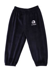 Cotton pants Autumn and winter baby boys' and girls' golden velvet lantern pants (Color: dark blue, size: 100cm)