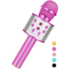 Kids Toys for 3-14 Year Old Girls and Boys Gifts; Karaoke Microphone Machine for Kids Toddler Toys Age 4-12; Christmas Birthday Valentine Gifts f (Color: Sliver)