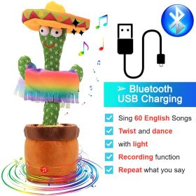 Bluetooth Dancing Cactus Repeat Talking Toy 60/120 Songs Electronic Plush Toys Singing Recording Doll Early Education for Kids (Ships From: China, Color: Bluetooth MX)