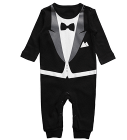 Newborn Baby Rompers Clothing Baby Boys Clothes One-pieces Jumpsuit (Color: black 1, size: 80cm)