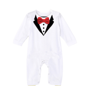 Newborn Baby Rompers Clothing Baby Boys Clothes One-pieces Jumpsuit (Color: white 2, size: 90cm)