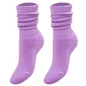 Lilac Kids Slouch Socks Knee High Long Cotton Scrunch Socks 1 Pair (size: 6-8 Years)