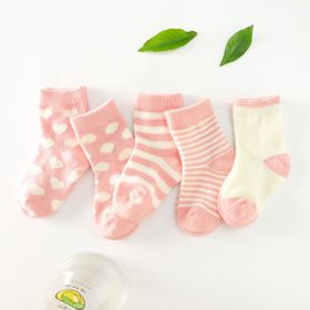 Cotton tube child socks (Color: Pink, size: S)