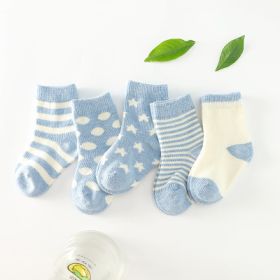 Cotton tube child socks (Color: Blue, size: M)